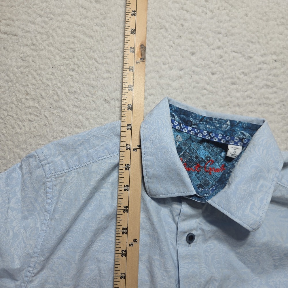 Robert Graham Blue Paisley Button Up Shirt Mens Size Small Classic Fit - Picture 4 of 9